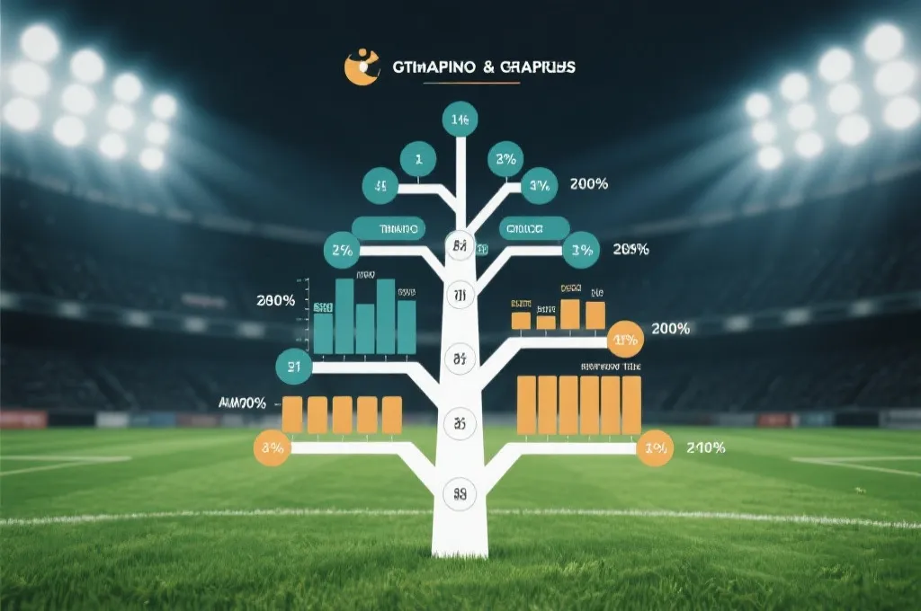 世界杯淘汰赛对阵树与概率分布的可视化示意